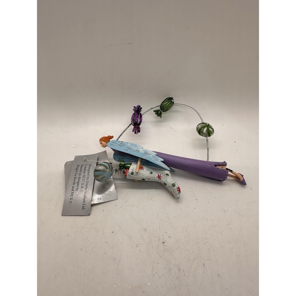 Gisela Graham Fairy Ornament Candy Theme Winged Figure Damaged